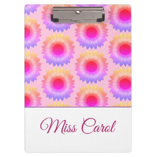 Roze Zonnebloem Klembord (Voorkant)