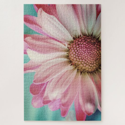 Roze zonnebloem legpuzzel (Verticaal)