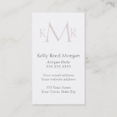 Roze  Zonnebloem Monogram Visitekaartje (Achterkant)