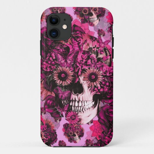 Roze zonnebloem ohm schedel patroon. Case-Mate iPhone case (Achterkant)