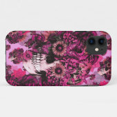 Roze zonnebloem ohm schedelpatroon. Case-Mate iPhone case (Achterkant (horizontaal))
