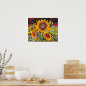 Roze zonnebloem poster (Keuken)