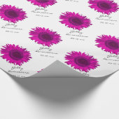Roze zonnebloem Quinceanera Birthday Cadeaupapier (Hoek)