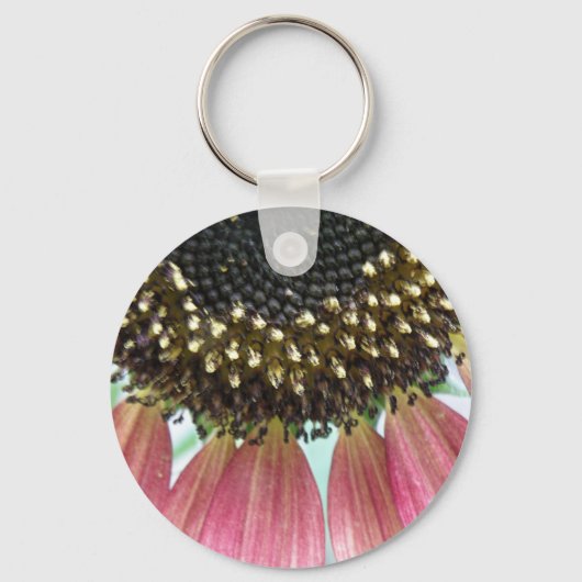 Roze zonnebloem sleutelhanger (Voorkant)