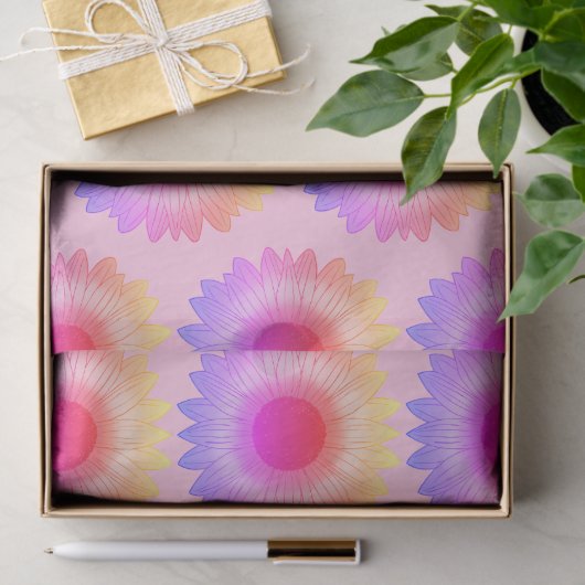 Roze Zonnebloem Weefsel Papier (Geschenk)