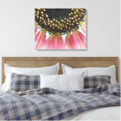 Roze zonnebloemcanvas afdrukken (Insitu (Slaapkamer))