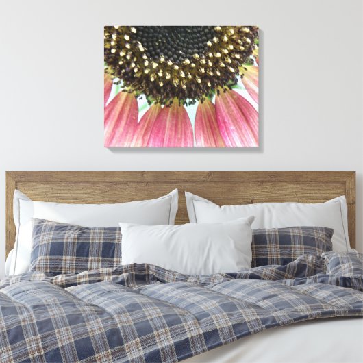 Roze zonnebloemcanvas afdrukken (Insitu (Slaapkamer))