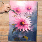 Roze Zonnebloemen 1 Decoupage papier