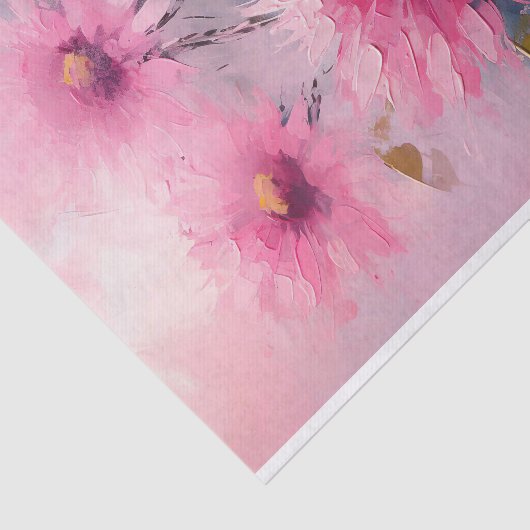 Roze Zonnebloemen 1 Decoupage papier (Detail)