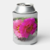 Roze zonnebloemen blikjeskoeler (Blikje Achterkant)