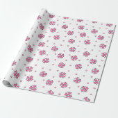 Roze zonnebloemen cadeaupapier (Uitgerold)