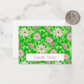 Roze Zonnebloemen gepersonaliseerd Notitiekaartje (Voorkant / Achterkant in situ)