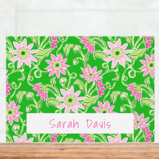 Roze Zonnebloemen gepersonaliseerd Notitiekaartje