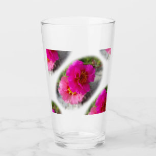 Roze zonnebloemen glas