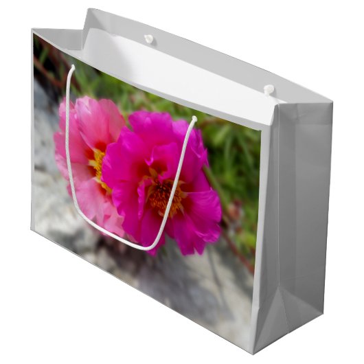 Roze zonnebloemen groot cadeauzakje (Voorkant Gekanteld)