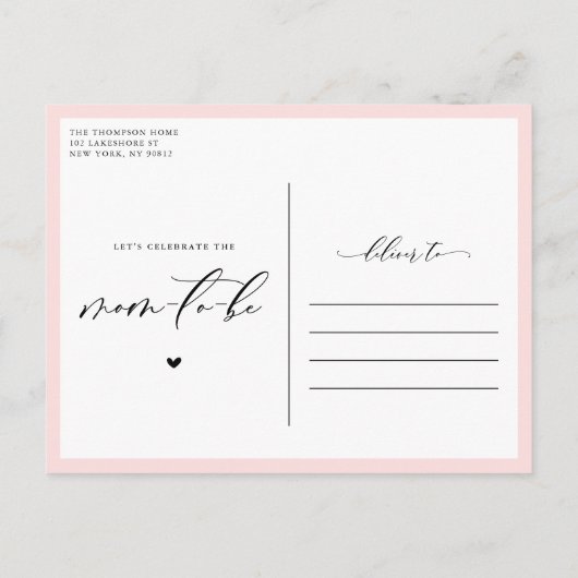 Roze zonnebloemen in het Baby shower Mason Jar Uitnodiging Briefkaart (Achterkant)