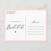 Roze zonnebloemen in Mason Jar Rustic Vrijgezellen Uitnodiging Briefkaart (Achterkant)