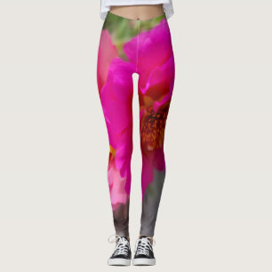 Roze zonnebloemen leggings