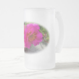 Roze zonnebloemen matglas bierpul