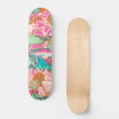 Roze zonnebloemen persoonlijk skateboard (Voorkant)