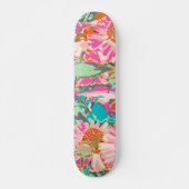 Roze zonnebloemen persoonlijk skateboard (Voorkant)