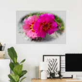 Roze zonnebloemen poster (Thuiskantoor)