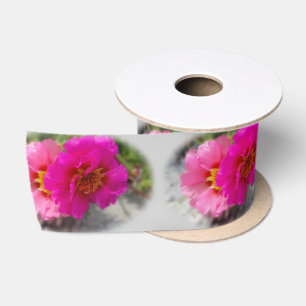 Roze zonnebloemen satijnen lint