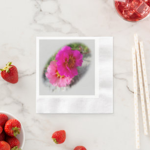 Roze zonnebloemen servet