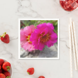 Roze zonnebloemen servet
