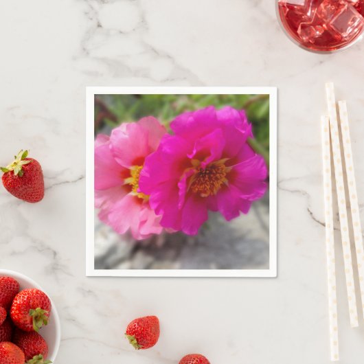 Roze zonnebloemen servet (Insitu)