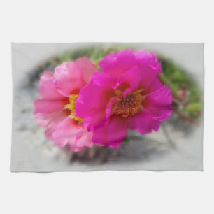 Roze zonnebloemen theedoek