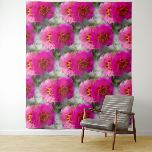 Roze zonnebloemen wandkleed (In situ)