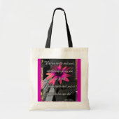Roze zonnebloempag, inspirerend citaat tote bag (Voorkant)