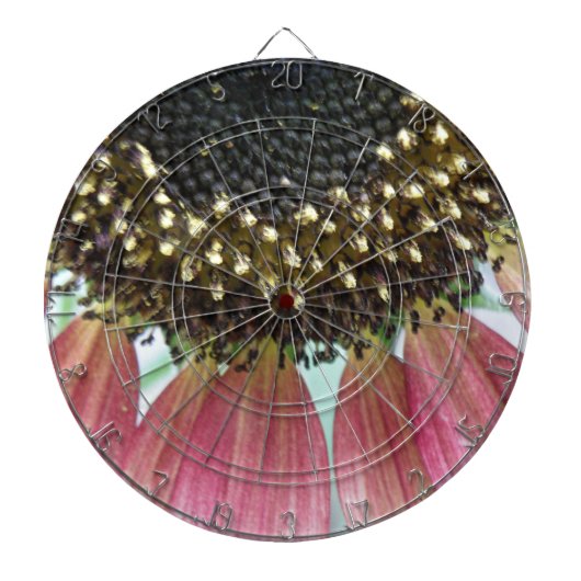 Roze zonnebloempitten dartbord (Voorkant)