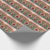 Roze Zonnebloemveld Cadeaupapier (Hoek)
