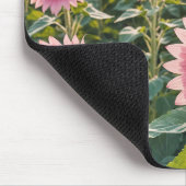 Roze Zonnebloemveld Muismat (Hoek)