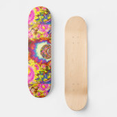 Roze zonnebloemvelden persoonlijk skateboard (Voorkant)