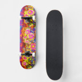 Roze zonnebloemvelden skateboard (Voorkant)