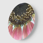 Roze zonnebloemwandklok grote klok (Hoek)