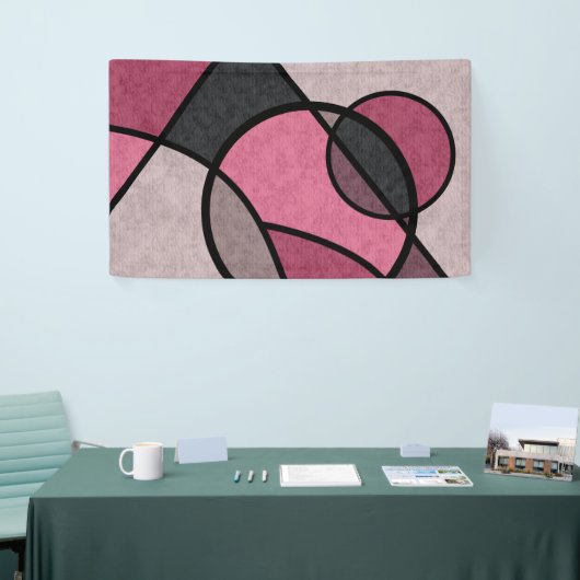 Roze zonnebrand, abstract spandoek (Beurs)