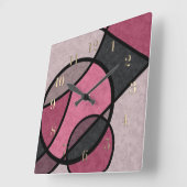 Roze zonnebrand, abstract vierkante klok (Hoek)