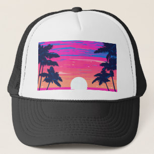 Roze zonnebrand op het strand trucker pet