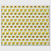 Roze zonnebril op zonnebloem cadeaupapier (Vlak)