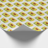 Roze zonnebril op zonnebloem cadeaupapier (Hoek)