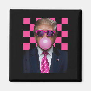 Roze Zonnebril Trump Bubble Gum T-shirt Stem Presi Magneet