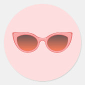 Roze Zonnebrillen, Cat Eye Zonnebrillen, Vrouwelij Ronde Sticker (Voorkant)