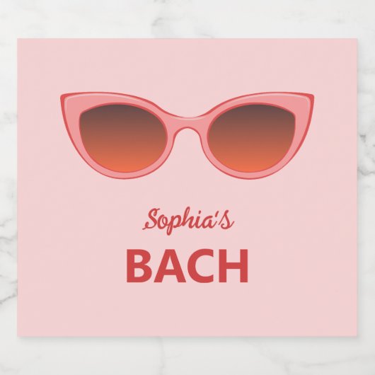 Roze Zonnebrillen, Cat Eye Zonnebrillen, Vrouwelij Sparkling Wijnetiket (Enkel label)