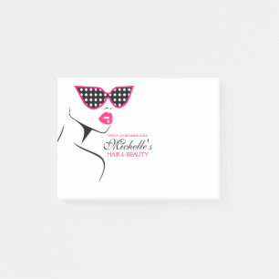 Roze zonnebrillen en schoonheidsmerken post-it® notes