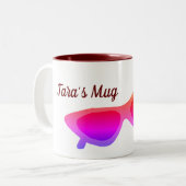 Roze zonnebrillen op maat tweekleurige koffiemok (Voorkant links)