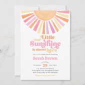 Roze Zonneschijn Baby Shower Uitnodiging (Voorkant)